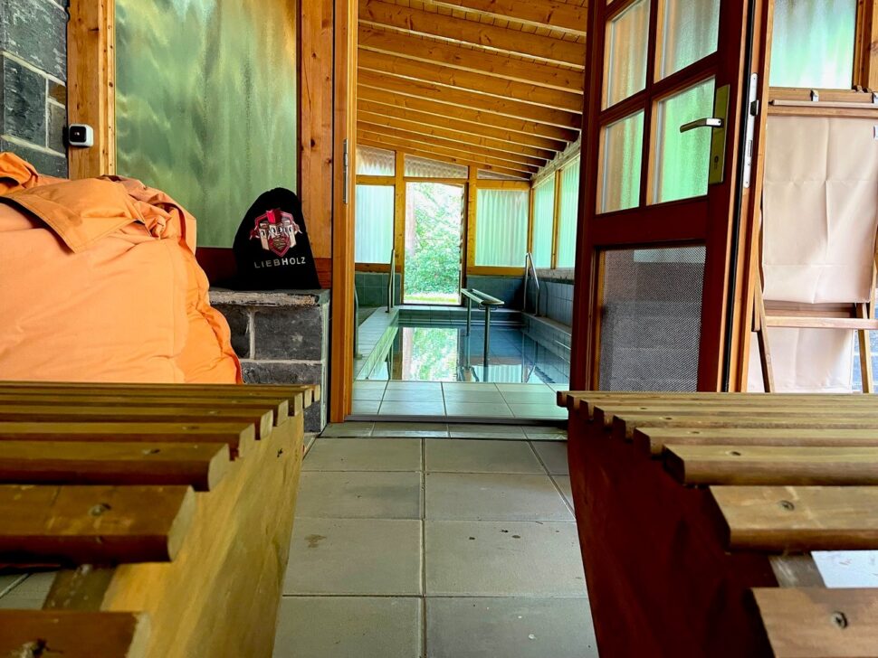 Blick ins Schwimmbecken vom Sonnenhof Bad Elster